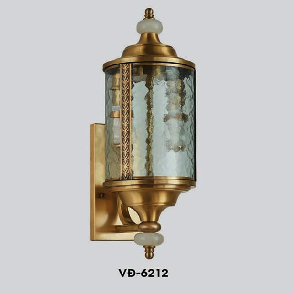 HF - VĐ - 6212: Đèn đồng gắn tường ngoài trời  - KT:Ø155mm  x H460mm - Bóng đèn E27 x 1