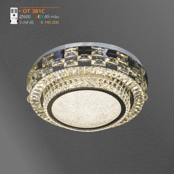AD - OT 381C : Đèn áp trần LED - KT: Ø600mm - Đèn LED đổi 3 màu