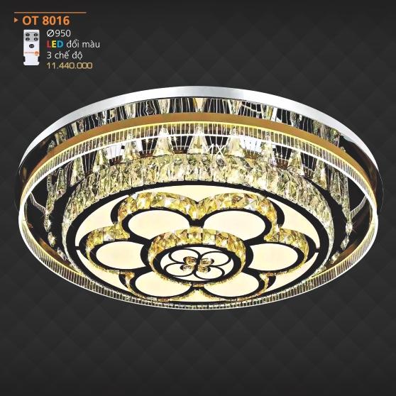 AD - OT 8016 : Đèn áp trần LED - KT: Ø950mm - Đèn LED đổi 3 màu - Remote