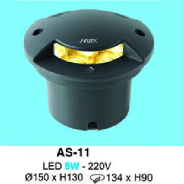 HF - AS - 10: Đèn LED âm sàn - ĐK: Ø150mm x H130mm - Lỗ khoét: Ø134mm x H90mm - IP 65 - Đèn LED 9W - 220V - Ánh sáng  vàng