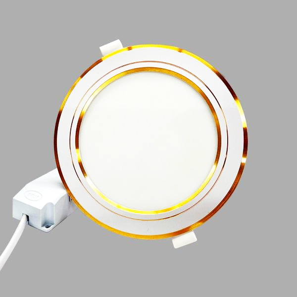 NSD096G110: Đèn LED viền vàng âm trần 9W - KT: Ø122mm x H22mm - Lổ khoét: Ø110mm - ánh sáng trắng 6500K