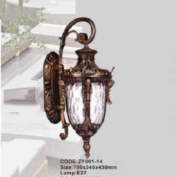 CODE: ZY001-14: Đèn gắn tường ngoài trời - KT: 790mm x 340mm x 430mm - Đèn E27 x 1 bóng