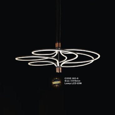 CODE: 003-8: Đèn Thả trần LED - KT: Ø816mm  - Đèn LED 65W ánh sáng đổi 3 màu