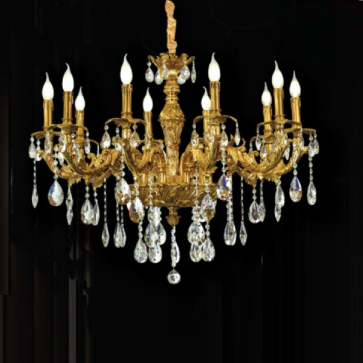 LH - Phedra 01: Chùm đồng nguyên chất 10 tay hạt Phale - KT: Ø850mm x H1000mm - Bóng đèn chân E14 x 10 bóng