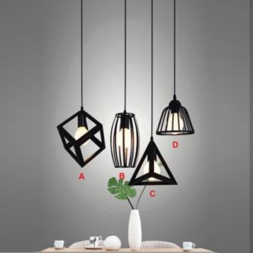TCF013A: Đèn thả đơn ( chọn mẫu A/B/C/D) - KT: Ø200mm x H250mm Bóng đèn E27 x1 bóng