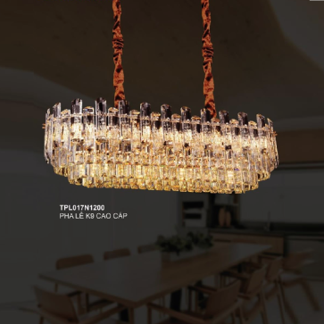 35 - TPL017N1200: Đèn thả Phale ngang - KT: L1200mm x H420mm - Bóng đèn E14 x 27 bóng