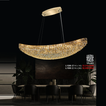 TPL021: Đèn thả Phale gắn ngang  - KT: L1500mm - Bóng đèn E14 x 24 bóng