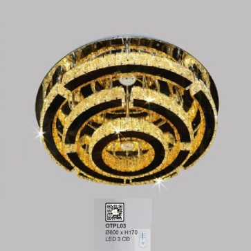 35 - OTPL03: Đèn áp trần Phale LED - KT: Ø600mm x H170mm - Đèn LED đổi 3 màu