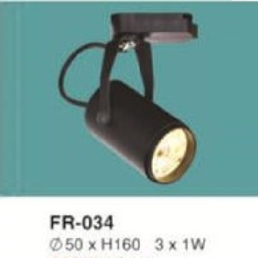 FR-034: Đèn rọi ray LED 3 x 1W - KT: Ø50mm x H160mm - 1 chế độ ánh sáng ( trắng/vàng)