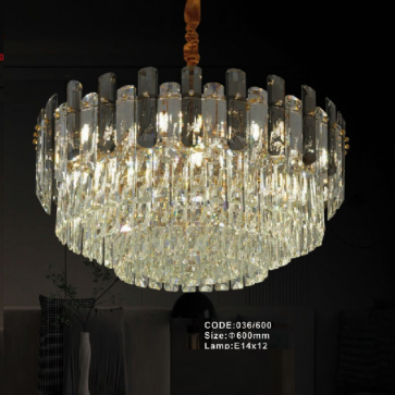 CODE: 036/600: Đèn thả Phale - KT: Ø600mm - Đèn E14 x 12 bóng