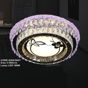 CODE: 0388/500Y: Đèn áp trần tròn LED - KT: Ø500mm - Đèn LED 166W ánh sáng đổi 3 màu