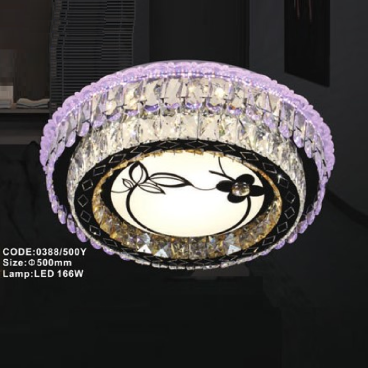 CODE: 0388/500Y: Đèn áp trần tròn LED - KT: Ø500mm - Đèn LED 166W ánh sáng đổi 3 màu