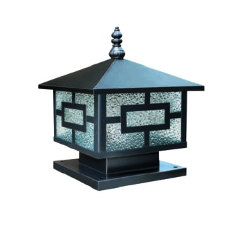 HF - 03B: Đèn gắn đầu trụ - KT: 250mm x 250mm x H250mm - Bóng đèn E27 x 1