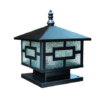 HF - 03C: Đèn gắn đầu trụ - KT: 300mm x 300mm x H300mm - Bóng đèn E27 x 1