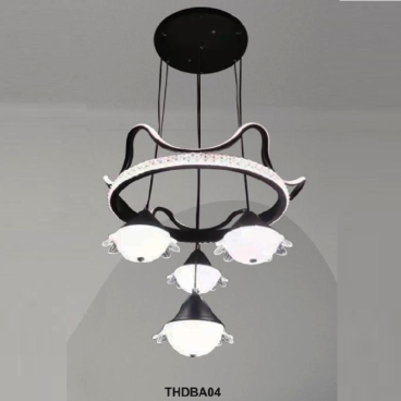 35 - THDBA04: Đèn thả LED 4 bóng - KT: Ø450mm x H1000mm - Đèn LED đổi 3 màu