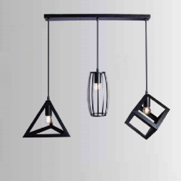 THCN 04-24: Đèn thả 3 gắn ngang - KT: L600mm x H900mm - Bóng đèn E27 x 3 bóng