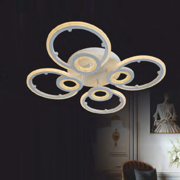 NC 0481: Đèn áp trần LED Mica - KT: Ø600mm x H90mm - Đèn LED đổi 3 màu - Remote