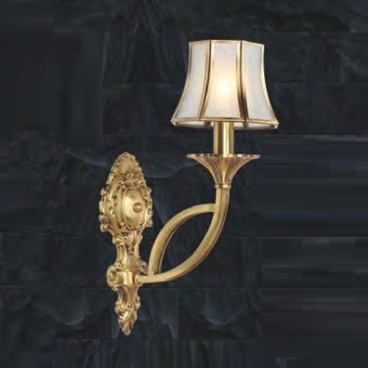NV 0587: Đèn gắn tường đồng chao thủy tinh - KT: L150mm x H450mm - Bóng đèn E14 x 1