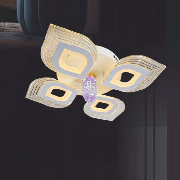 NC 0641: Đèn áp trần LED Mica - KT: Ø550mm x H190mm - Đèn LED đổi 3 màu - Remote