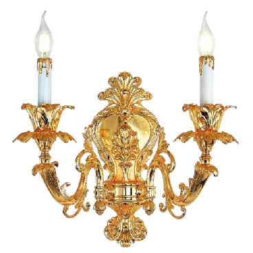 LH - GTCNQT - 06: Đèn tường nến đôi - KT: W350mm x H250mm - Đèn nến chân E14 x 2 bóng