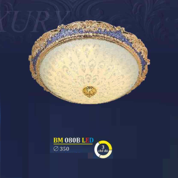 BM 080B LED: Đèn ốp trần LED, chao thủy tinh - KT: Ø350mm - Đèn LED đổi 3 màu