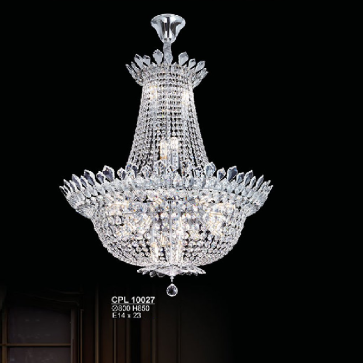 CPL 10027: Đèn chùm Phale K9 - KT: Ø800mm  x H850mm - Bóng đèn chân E14 x 23 bóng