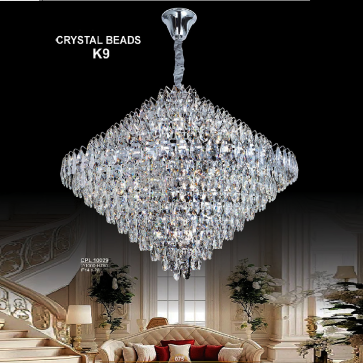 CPL 10029: Đèn thả Phale K9 - KT: Ø1000mm x H780mm - Bóng đèn chân 14 x 28 bóng