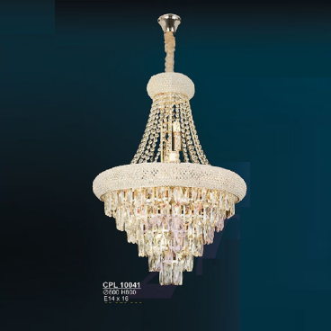 CPL 10041: Đèn thả Phale K5 - KT: Ø600mm  x H800mm - Bóng đèn chân E14 x 16 bóng