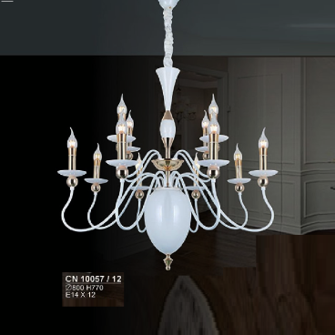 S - CN 10057/12: Đèn chùm nến 12 tay - KT: Ø800mm x H770mm - Bóng đèn E14 x 12 bóng