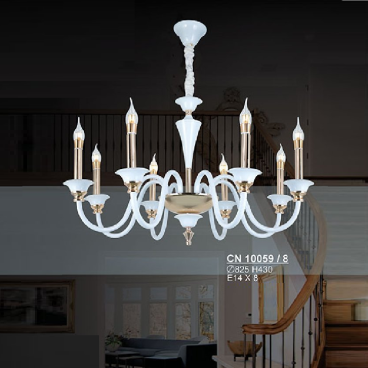S - CN 10059/8: Đèn chùm nến 8 tay - KT: Ø820mm x H430mm - Bóng đèn E14 x 8 bóng