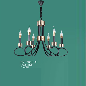 S - CN 10061/6: Đèn chùm nến 6 tay - KT: Ø660mm x H425mm - Bóng đèn E14 x 6 bóng
