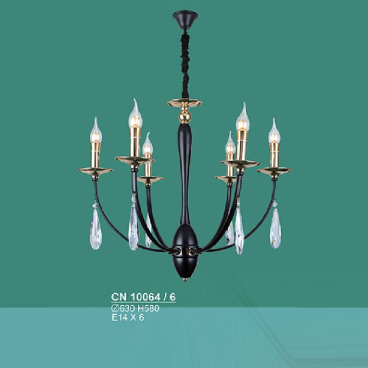 S - CN 10064/6: Đèn chùm nến 6 tay - KT: Ø630mm x H530mm - Bóng đèn E14 x 6 bóng