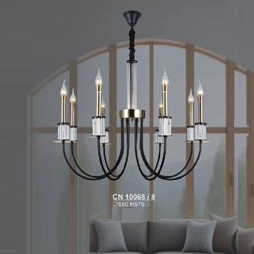 S - CN 10068/8: Đèn chùm nến 8 tay - KT: Ø880mm x H570mm - Bóng đèn E14 x 8 bóng