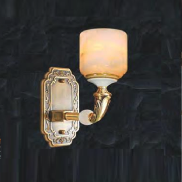 NV 1008/1: Đèn gắn tường đồng chao đá - KT: L290mm x H300mm - Bóng đèn E27 x 1