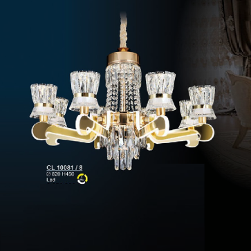CL 10081/8: Đèn chùm LED 8 tay - KT: Ø820mm x H450mm - Đèn LED đổi 3 màu