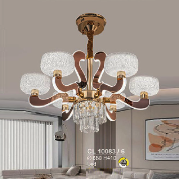 CL 10083/6: Đèn chùm LED 6 tay - KT: Ø680mm x H410mm - Đèn LED đổi 3 màu