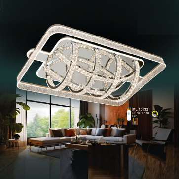 ML 10132: Đèn áp trần LED chữ nhật - KT: W700mm x L1100mm - Đèn LED đổi 3 màu