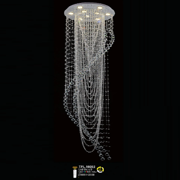 S - TPL10202: Đèn thả thông tầng Phale LED - KT: Ø600mm x H2500mm - Bóng đèn LED 5W x  9 bóng + Đèn LED đổi 3 màu