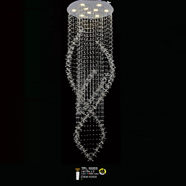 TPL 10203: Đèn thả Phale LED - KT: Ø600mm x H 2500mm - Đèn LED đổi 3 màu + Bóng LED 5W x 9 bóng