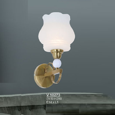 S - V 10273: Đèn gắn tường chao thủy tinh - KT: Ø150mm x H280mm - Bóng đèn E14 x 1