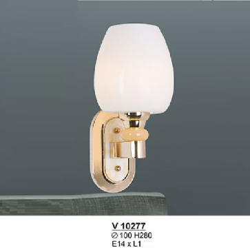 S - V 10277: Đèn gắn tường chao thủy tinh - KT: Ø100mm x H280mm - Bóng đèn E14 x 1