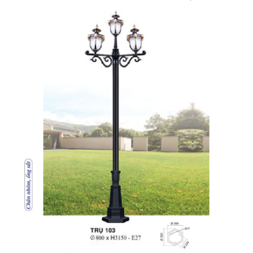 TRỤ 103: Đèn trụ sân vườn chất liệu hợp kim 3 bóng