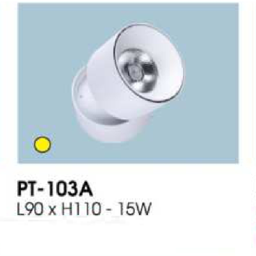 PT - 103A: Đèn rọi - KT: L90mm x H110mm - Đèn LED 15W ánh sáng vàng