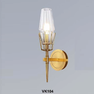 35 - VK104: Đèn gắn tường chao thủy tinh - KT: W150mm x H390mm - Bóng đèn E14 x 1