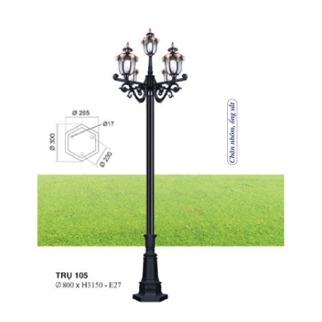TRỤ 105: Đèn trụ sân vườn chất liệu hợp kim 4 bóng