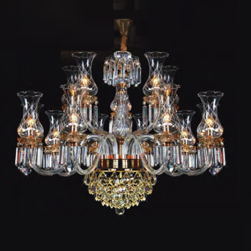 NC 20211/10+5: Đèn chùm Phale 15 tay - KT: Ø950mm x H700mm+600mm- Bóng đèn chân E14 x 15 bóng