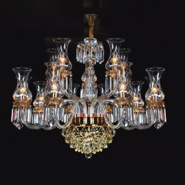 NC 20211/10+5: Đèn chùm Phale 15 tay - KT: Ø950mm x H700mm+600mm- Bóng đèn chân E14 x 15 bóng