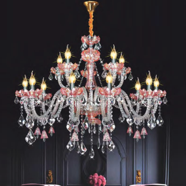 NC 1073/10+5: Đèn chùm Phale nến 15 tay - KT: Ø1000mm x H800mm +600mm - Bóng đèn nến E14 x 15 bóng