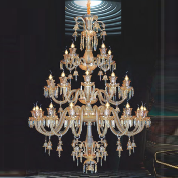 NC 1089/15+10+5: Đèn chùm Phale nến 30 tay - KT: Ø1200mm x1900mm+600mm - Bóng đèn nến E14 x 30 bóng