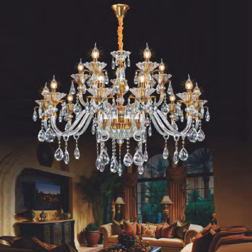 NC 1098/10+5: Đèn chùm Phale nến 15 tay - KT: Ø1000mm x H700mm +600mm -Bóng đền nến chân E14 x 15 bóng